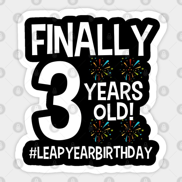 Leap Year Birthday 3 Years Old Funny 12th Birthday Sticker by cranko